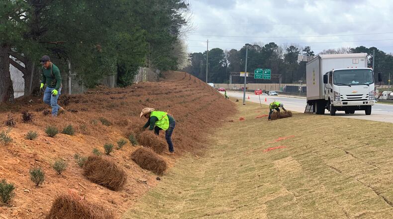 Totaling $71,000, three grants have helped the Tucker-Northlake CID make landscaping improvements at the intersection of I-285 and Lawrenceville Highway. (Courtesy of Tucker-Northlake Community Improvement District)