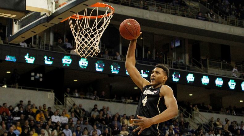 Doral Moore of the Wake Forest Demon Deacons dunks the ball in the second half during the game against the Pittsburgh Panthers at Petersen Events Center on February 16, 2016 in Pittsburgh, Pennsylvania. (Photo by Justin K. Aller/Getty Images)