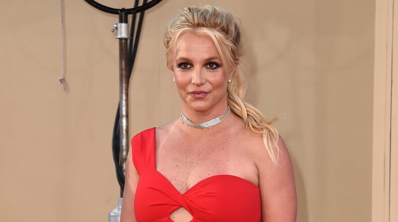 FILE - Britney Spears arrives at the Los Angeles premiere of "Once Upon a Time in Hollywood," on July 22, 2019. (Photo by Jordan Strauss/Invision/AP, File)