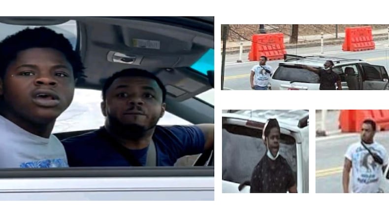 Atlanta police released photos of two suspects in a Tuesday shooting that injured one man on 10th Street near Piedmont Park.