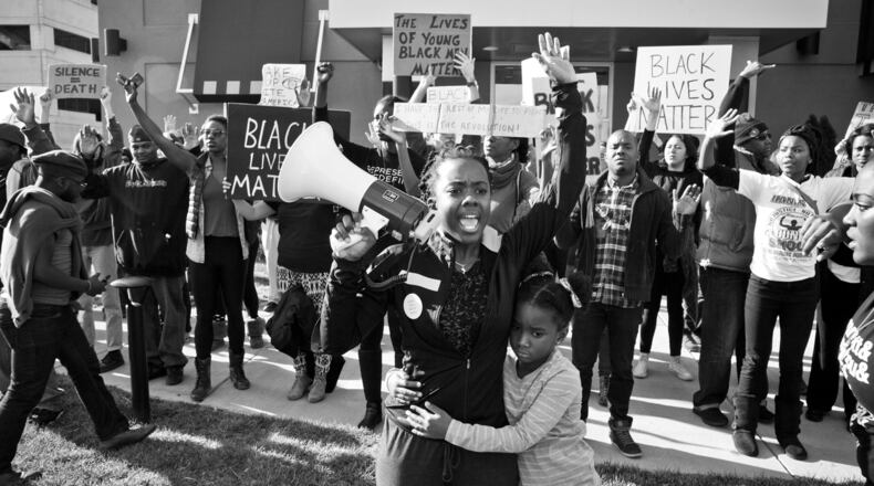 Brittany Ferrell and a crowd of protesters appear in “Whose Streets?” Contributed by Magnolia Pictures