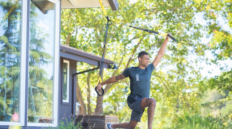 Use a suspension trainer, two anchors and a subscription to the TRX app to credit a fitness regimen at home or outdoors.
Courtesy of TRX