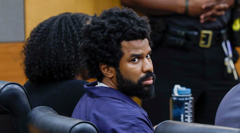 Deion Duwane Patterson appears in Fulton County Superior Court on Thursday, April 16, 2026. He is accused of killing one woman and injuring four others at the Northside Medical Midtown building in 2023. (Miguel Martinez/AJC)