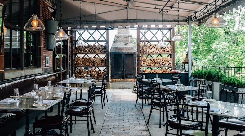 Marcel offers a covered patio with a fireplace during the winter months. (Courtesy of Marcel)