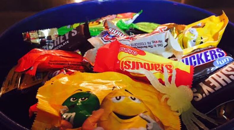 A couple days after Halloween, still lots of leftover candy.