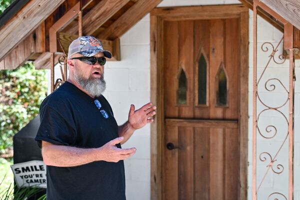 "Thank God for the internet," which helps motorists find the tiny church, says Patrick Young, the caretaker. (Sarah Peacock for AJC)
