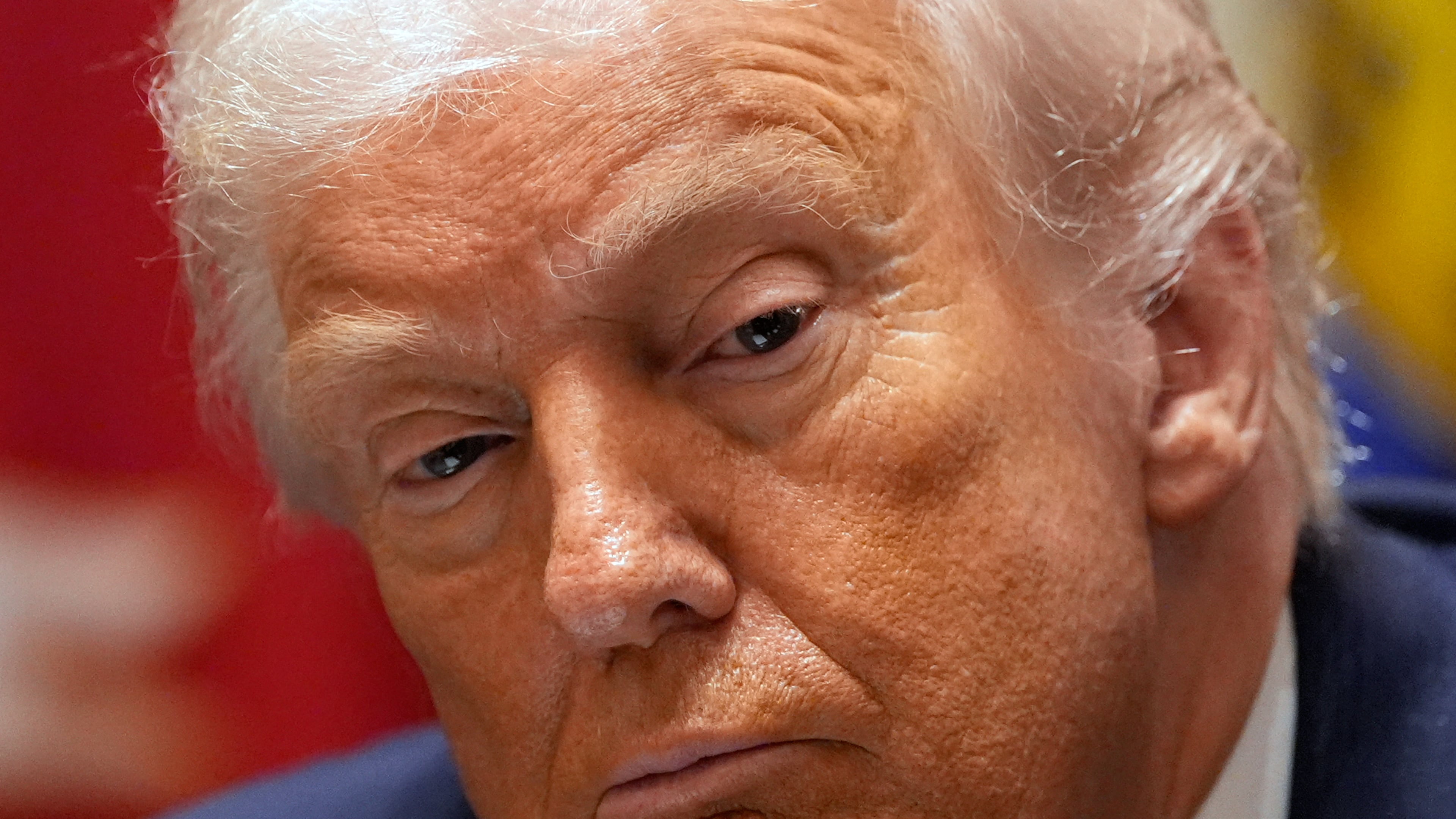 President Donald Trump listens during a roundtable on farm subsidies in the Cabinet Room of the White House, Monday, Dec. 8, 2025, in Washington. (AP Photo/Alex Brandon)