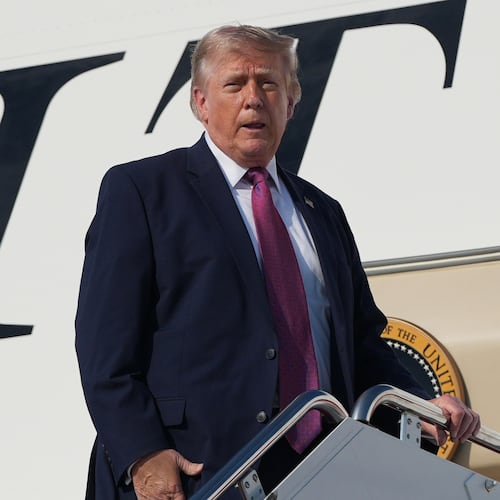 President Donald Trump boards Air Force One, Friday, July 3, 2026, at Joint Base Andrews, Md. , for a trip to Mt. Rushmore. (AP Photo/Alex Brandon)