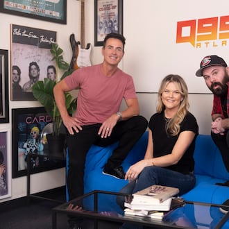 Joe Breezy (from left), DK Kramer and Cort Freeman are the Q99.7 Morning Crew, which replaces the Bert Show. (Arvin Temkar/AJC)