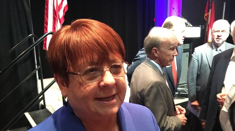 Gwinnett County Commission Chairman Charlotte Nash following her 2017 state of the county address. TYLER ESTEP / TYLER.ESTEP@AJC.COM
