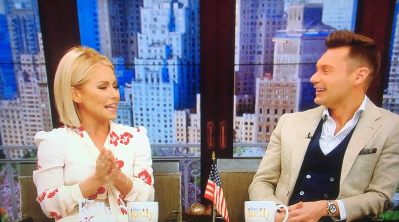 The new co-hosts immediately glided into friendly banter, discussing Ripa's recent stomach bug and other topical issues. Image: ABC