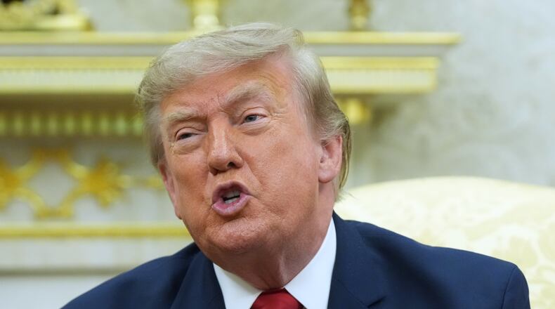 President Donald Trump speaks as he meets with Iraq's Prime Minister Ali al-Zaidi in the Oval Office of the White House, Tuesday, July 14, 2026, in Washington. (Julia Demaree Nikhinson/AP)