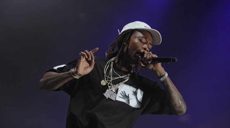 Pittsburgh Rapper Wiz Khalifa performing at the annual Music Midtown Festival at Piedmont Park in Atlanta on Sept. 16, 2017. (Akili-Casundria Ramsess/Eye of Ramsess Media)
