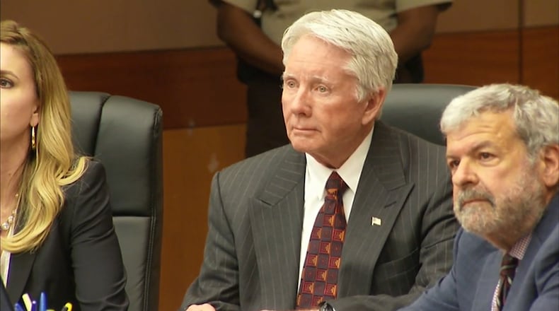 Tex McIver reacts to hearing the verdict in his murder trial on April 23, 2018 at the Fulton County Courthouse. (Channel 2 Action News)
