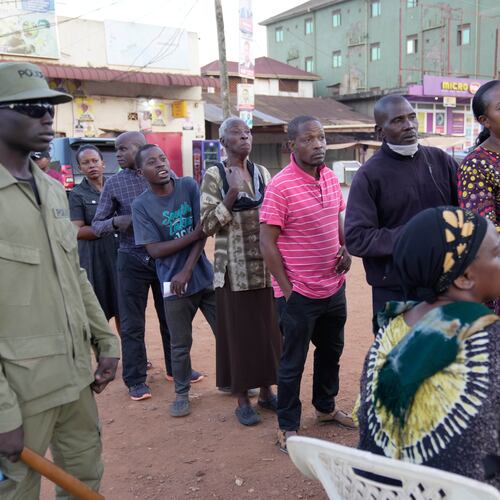 Voters wait to cast their ballots during the presidential election in Kampala, Uganda, Thursday, Jan. 15, 2026. (AP Photo/Brian Inganga)
