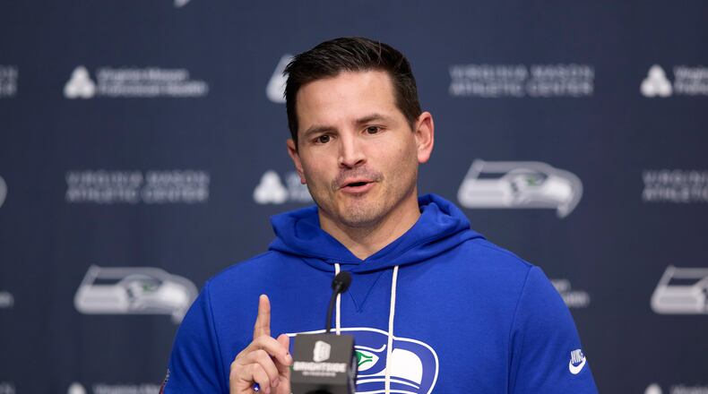 Those who know Seattle Seahawks coach Mike Macdonald’s background and have worked with him aren’t surprised by his approach or success. Macdonald, who played at Centennial High School in Roswell before enrolling at UGA, launched his football career in Athens. (John Froschauer/AP)