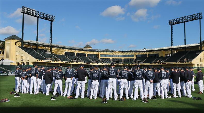 Braves pitchers and catchers report to spring training Feb. 14. Seven Braves spring-training games will be shown on Fox Sports South or Fox Sports Southeast. (Curtis Compton / ccompton@ajc.com)