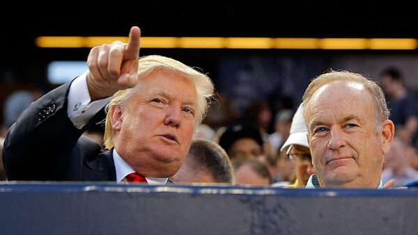 NEW YORK, NY - JULY 30:  Donald Trump (L) and television personality Bill O'Reilly attend the game between the New York Yankees and the Baltimore Orioles at Yankee Stadium on July 30, 2012  in the Bronx borough of New York City.  (Photo by Jim McIsaac/Getty Images)
