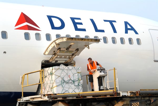 During the pandemic Delta temporarily converted several passenger aircraft into freighters, shipping personal protective equipment and more across the globe. (James Jones/Courtesy of Delta)