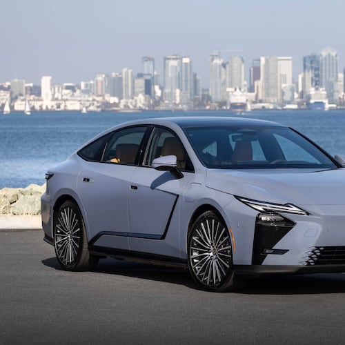 This photo provided by Lexus shows the 2026 ES 350e. This new electric ES will impress you with its spacious and comfortable interior that's packed with standout technology features. (Courtesy of Toyota Motor Sales U.S.A. via AP)