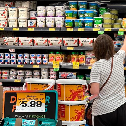 FILE - A customer looks at items at a Grocery Outlet store in Pleasanton, Calif.,. on Sept. 15, 2022. (AP Photo/Terry Chea, File)