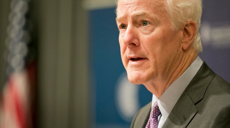Sen. John Cornyn speaks at a national security forum at UT on Saturday November 21, 2015.  JAY JANNER / AMERICAN-STATESMAN