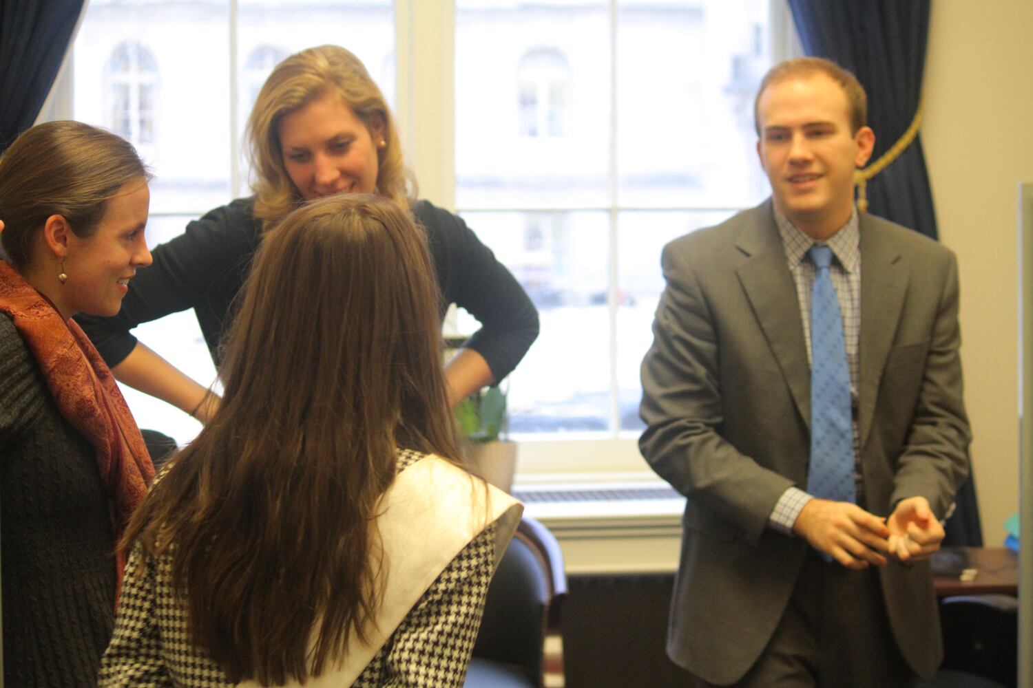 Sophie Edwards with staff