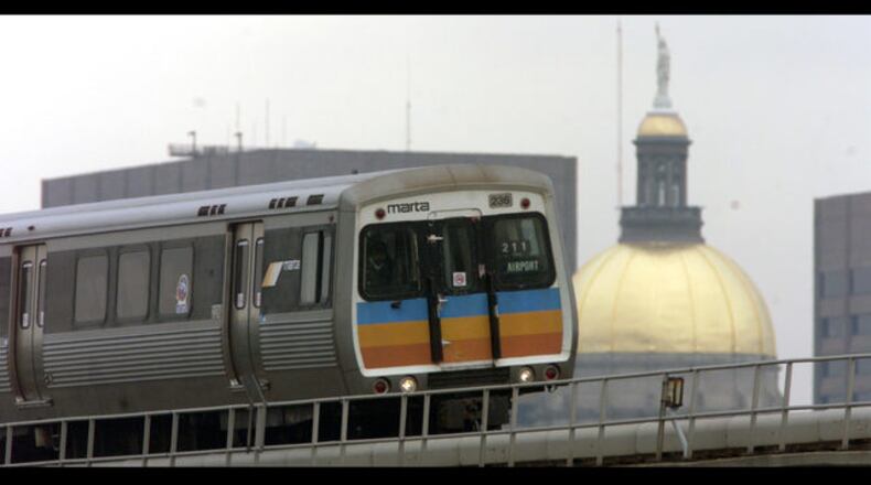 <p> This July 2, 2009 photo shows a Metropolitan Atlanta Rapid Transit Authority (MARTA ) train in Atlanta. The agency that runs Atlanta's public transportation system has put forward a $2.7 billion expansion proposal. It envisions building light rail along a popular urban trail known as the Atlanta Beltline, among other projects. The proposal from the Metropolitan Atlanta Rapid Transit Authority is set to be voted on by its board of directors Oct. 4, 2018. (John Spink/Atlanta Journal-Constitution via AP) </p>