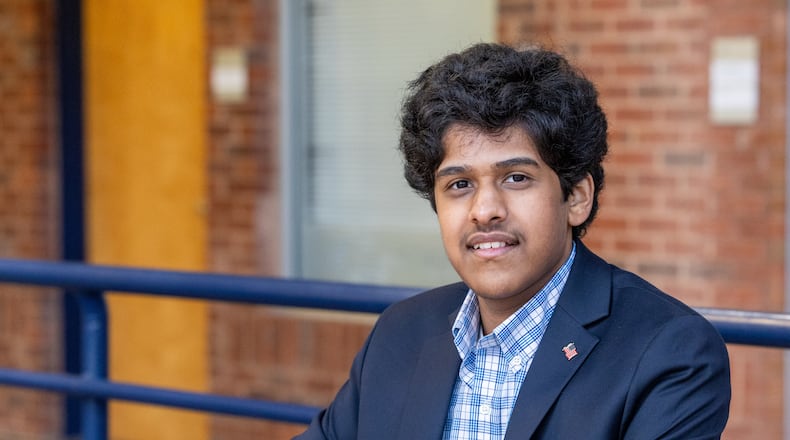 Portrait of Raj Mehta, a Lambert High School senior. He has started a nonprofit that is trying to teach financial literacy and literacy in general to people around the world.  PHIL SKINNER FOR THE ATLANTA JOURNAL-CONSTITUTION