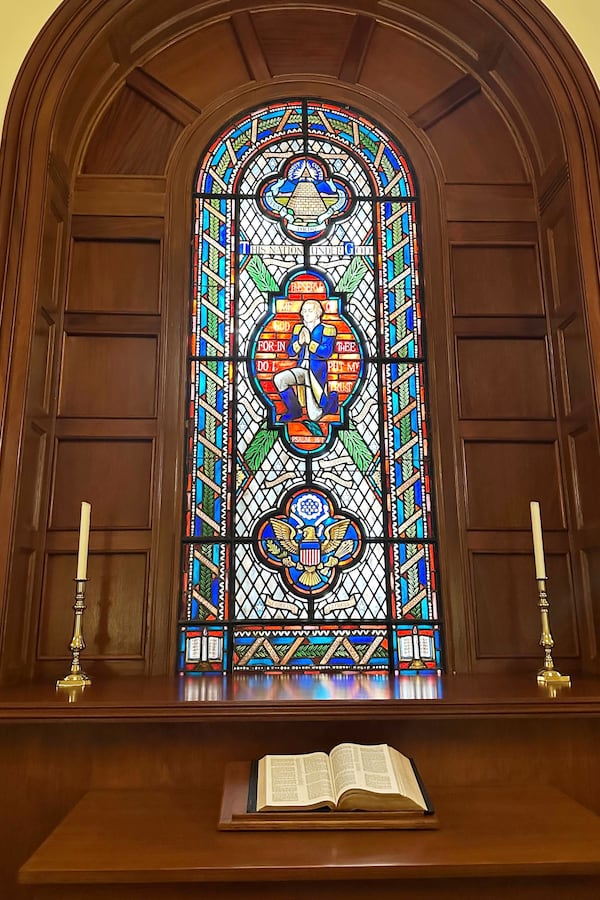The alter in the Congressional Prayer Room at the U.S. Capitol is photographed Wednesday, May 21, 2025, in Washington. (AP Photo/Lisa Mascaro)