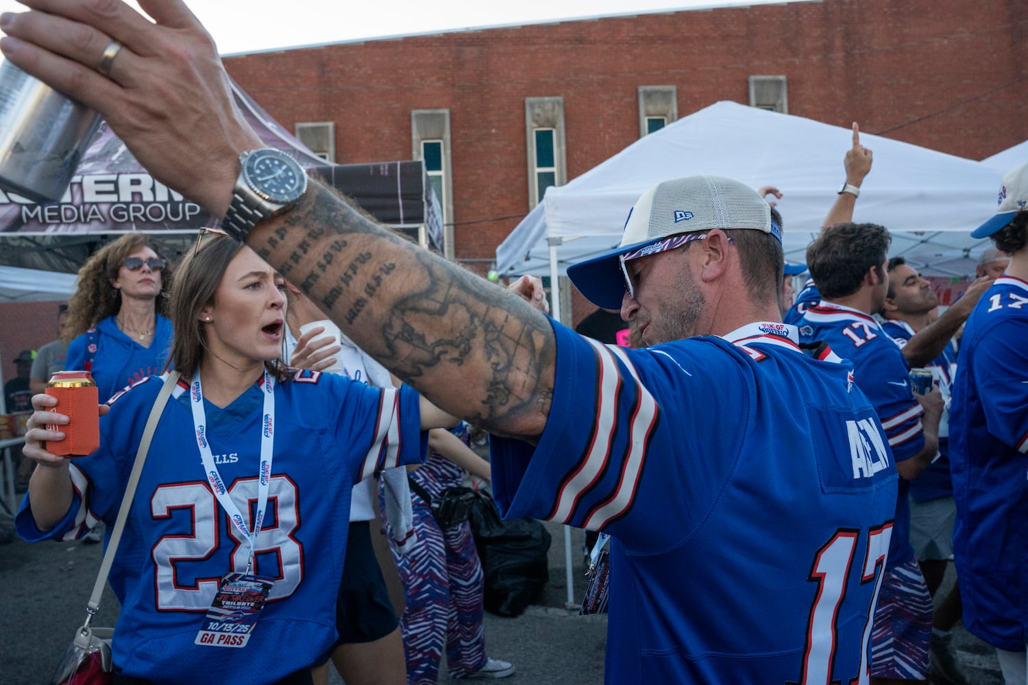 Photos of Bills fans tailgating before Falcons game 10/13/25