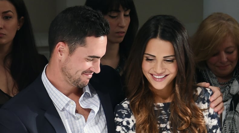 NEW YORK, NY - OCTOBER 14: Television personalities Josh Murray (L) and Andi Dorfman attend front row at The Mark Zunino For Kleinfeld 2015 Runway Show at Kleinfeld on October 14, 2014 in New York City. (Photo by Jamie McCarthy/Getty Images for Kleinfeld Bridal) NEW YORK, NY - OCTOBER 14: Television personalities Josh Murray (L) and Andi Dorfman attend front row at The Mark Zunino For Kleinfeld 2015 Runway Show at Kleinfeld on October 14, 2014 in New York City. (Photo by Jamie McCarthy/Getty Images for Kleinfeld Bridal)