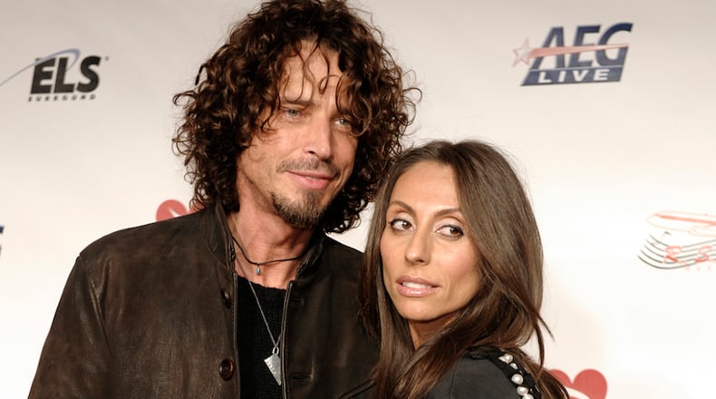 Chris Cornell and his wife, Vicky, arrive at the MusiCares Person of the Year Tribute honoring Neil Diamond in Los Angeles, on Friday, Feb. 6, 2009.