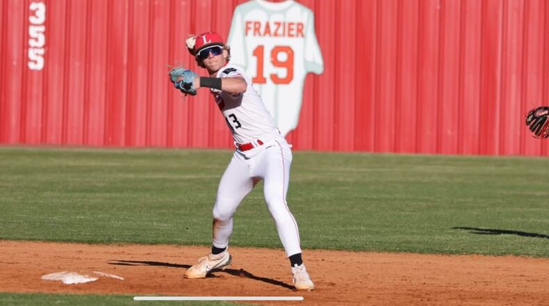 Kaiden Howell makes a play at shortstop.