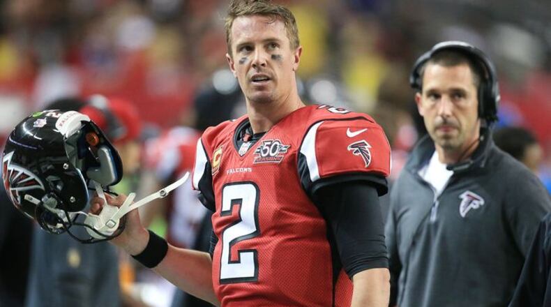 No one is knocking Matt Ryan and Kyle Shanahan now. (Curtis Compton/ccompton@ajc.com)
