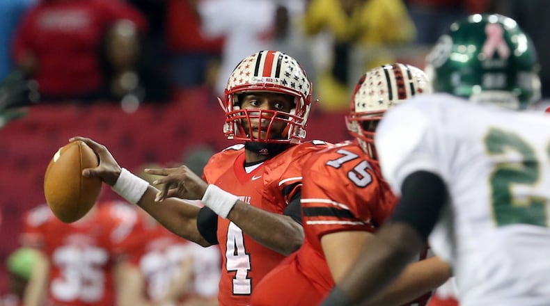 The Class AAAAA title game featured Gainesville against Ware County. Gainesville QB Deshaun Watson entered the game with 47 TD passes and another 22 TDs rushing.