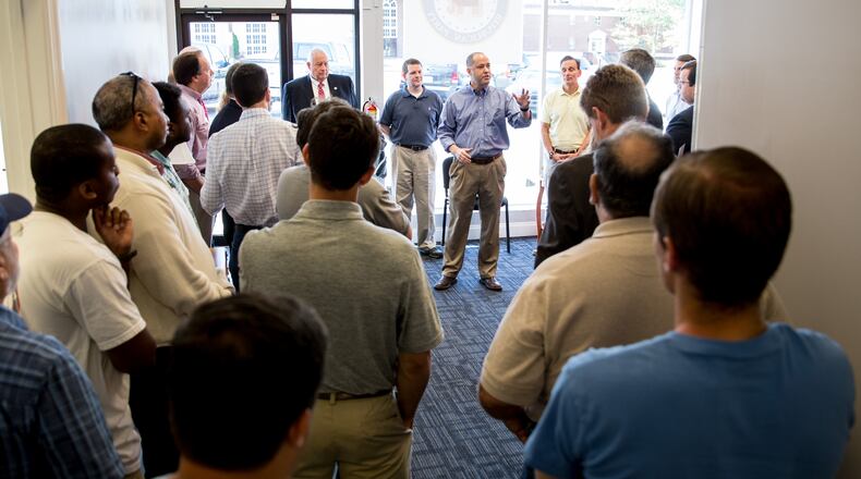 Georgia Attorney General Chris Carr speaks at the Cobb County Republican Party headquarters ahead Georgia's April 18 special election. BRANDEN CAMP/SPECIAL
