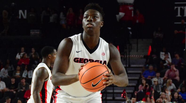 Georgia forward Isaac Kante (30) during the Bulldogs' game against Valdosta State Thursday, Nov. 2, 2017, at Stegeman Coliseum in Athens.