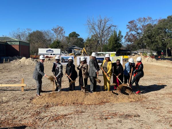 City of Savannah and west Savannah neighborhood leaders break ground for the Grant Center Gym in October of 2021.
