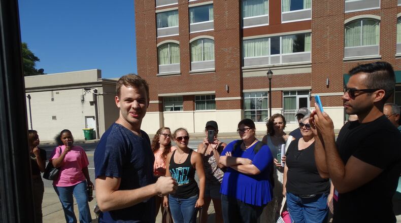 Season 14 runner up Clark Beckham hung out all day after driving six hours from Nashville to give auditioners a morale lift in Athens Sunday at the "American Idol" bus tour auditions. CREDIT: Rodney Ho/rho@ajc.com