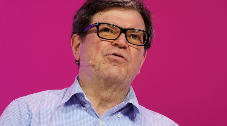 Yann LeCun, Meta's chief AI scientist, speaks at the Vivatech show in Paris, France, Wednesday, June 14, 2023. (AP Photo/Thibault Camus, File)
