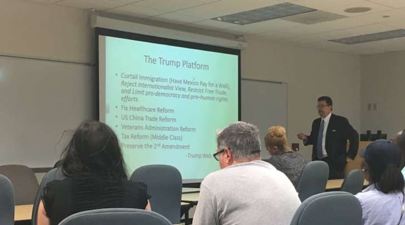Political scientist Robert Smith teaches Savannah State University’s one-of-a-kind class on the Donald Trump phenomenon. GREG BLUESTEIN / GBLUESTEIN@AJC.COM