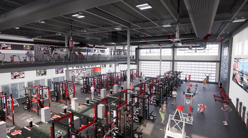 The Falcons are set to open a two-story strength-and-conditioning center in July at the team’s headquarters.