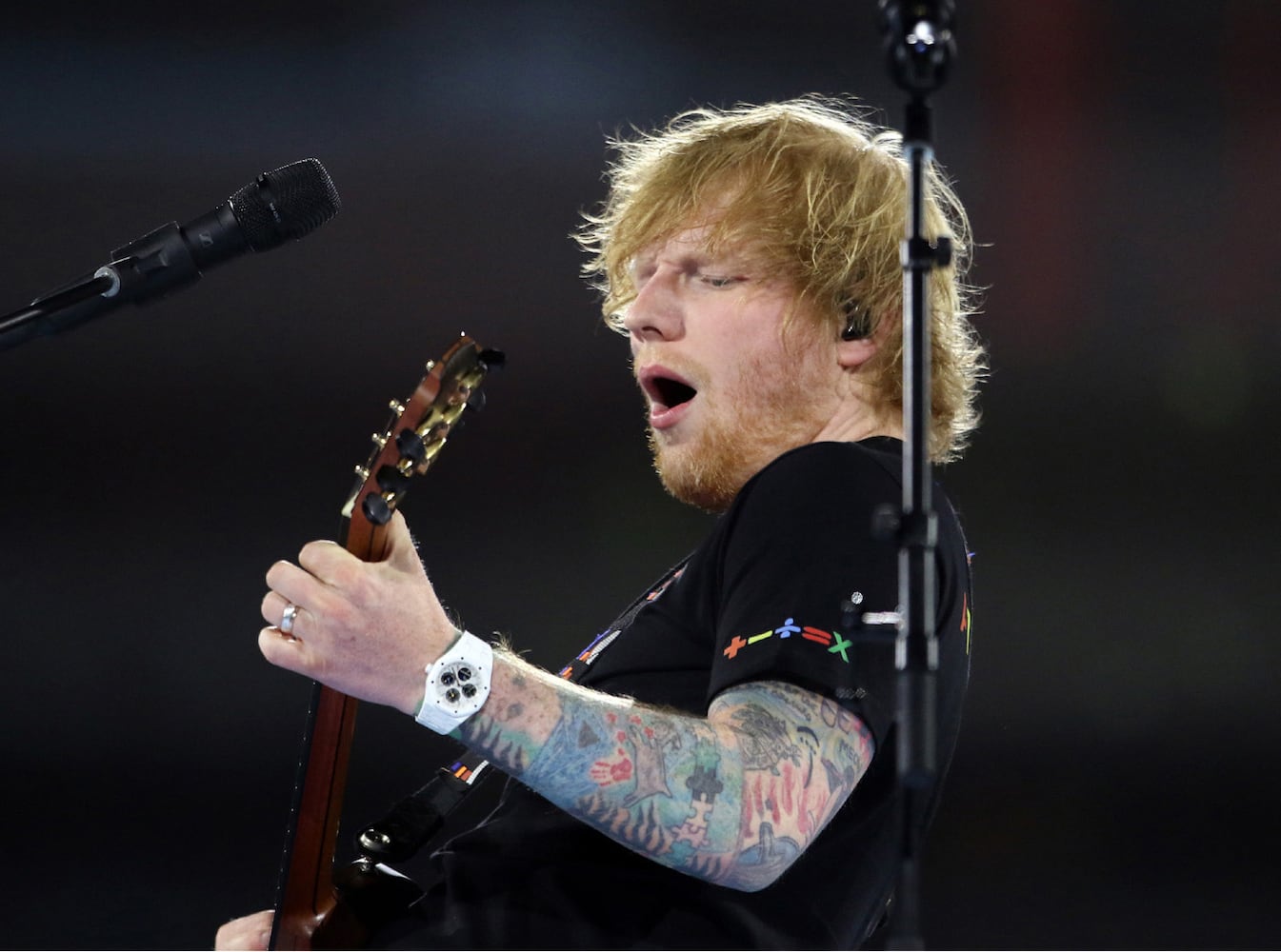 Ed Sheeran rocked a sold-out Mercedes Benz Stadium on Saturday, May 27, 2023 on his +=÷x tour. Georgia native Khalid and British singer Dylan opened the show.
Robb Cohen for The Atlanta Journal-Constitution