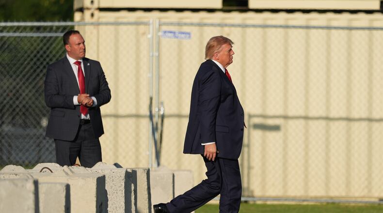 President Donald Trump walks to board Marine One on the Ellipse near the White House, Friday, Sept. 18, 2026, in Washington. (AP Photo/Alex Brandon)