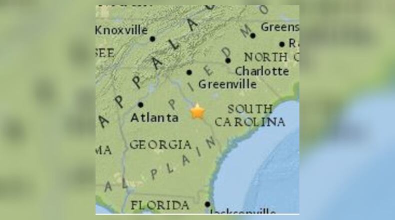 A 2.5 magnitude earthquake was felt early Friday near Augusta. (Credit: earthquake.usgs.gov)