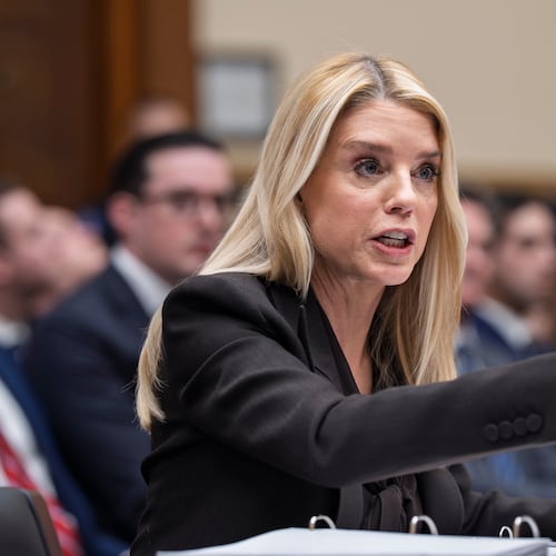 FILE - Attorney General Pam Bondi testifies before a House Judiciary Committee oversight hearing on Capitol Hill in Washington, Feb. 11, 2026, in Washington. (AP Photo/J. Scott Applewhite, File)