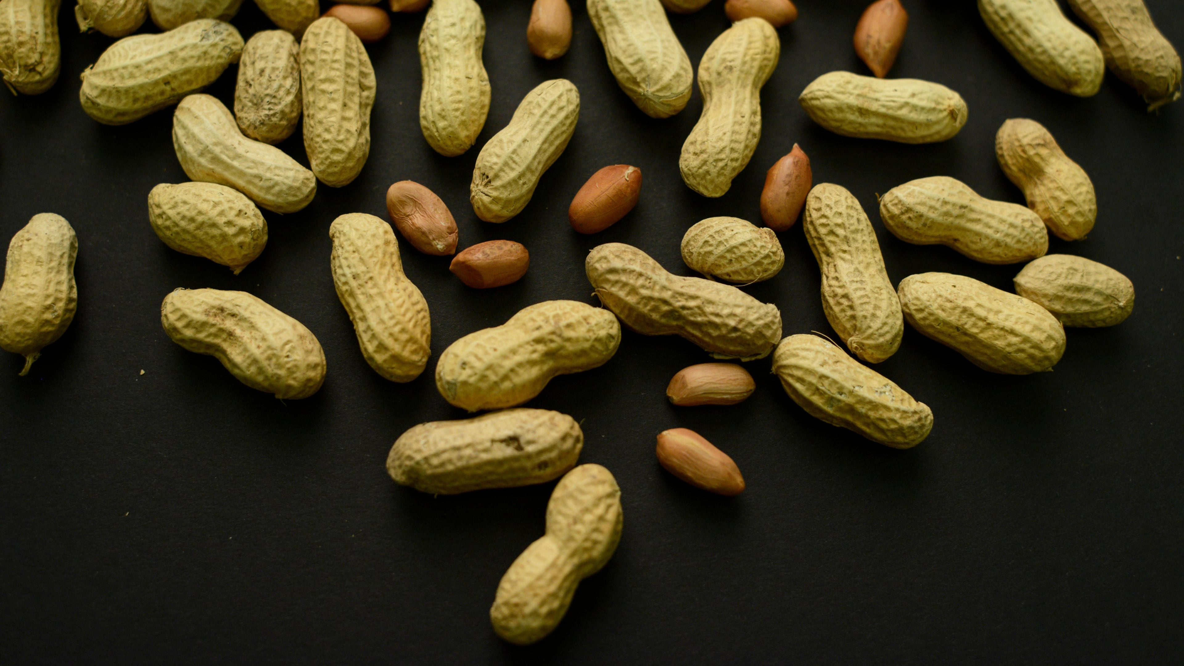 FILE - An arrangement of peanuts is seen Feb. 20, 2015, in New York. (AP Photo/Patrick Sison, File)