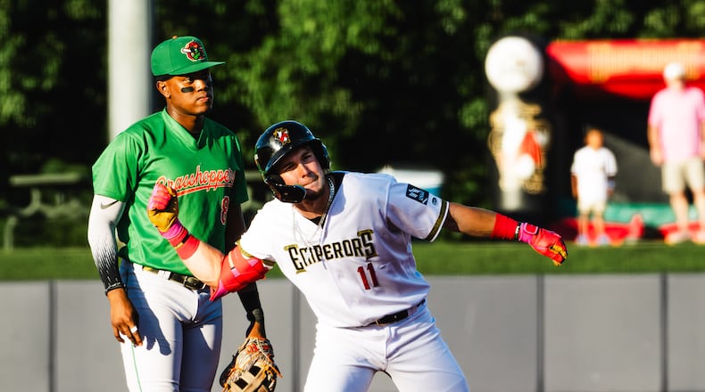 Outfielder Eric Hartman, who plays for High-A Rome, is a rising top prospect for the Braves. (Ryland Scott/Rome Emperors)