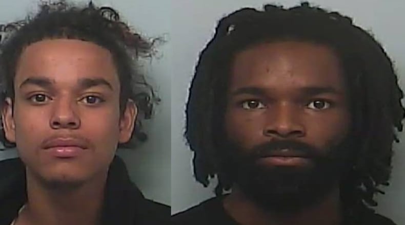 Christopher Williams (left) and Jerome Flood (center) were arrested by LaGrange police. Police are searching for Christopher Avery (right).